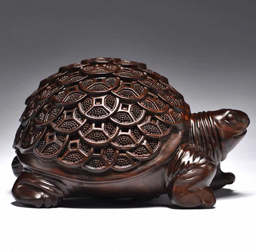 东非黑檀木金钱龟（满载而归）7cm