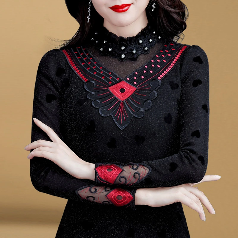 0177加绒加厚打底衫修身中长款高领性感上衣女冬