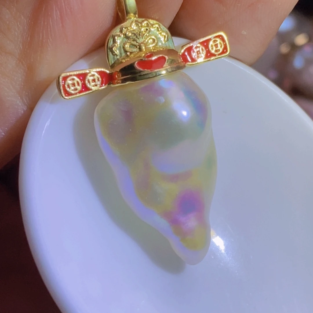 合金淡水珍珠天然淡水珍珠无染色无优化