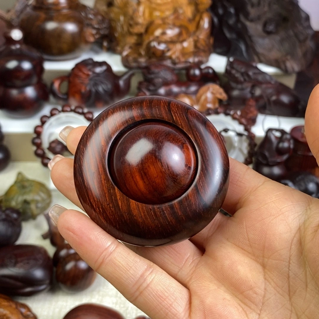 用***5木段光紫檀手把件手把件