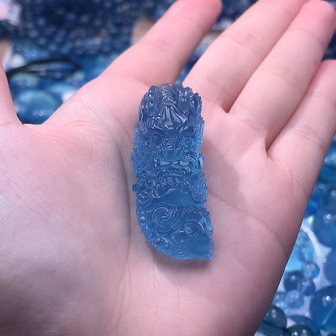 未镶嵌手串海蓝宝石龙头吊坠【580元】要拍10件