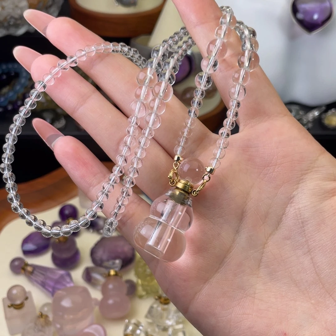 溪***夕未镶嵌颈饰水晶天然水晶吊坠435