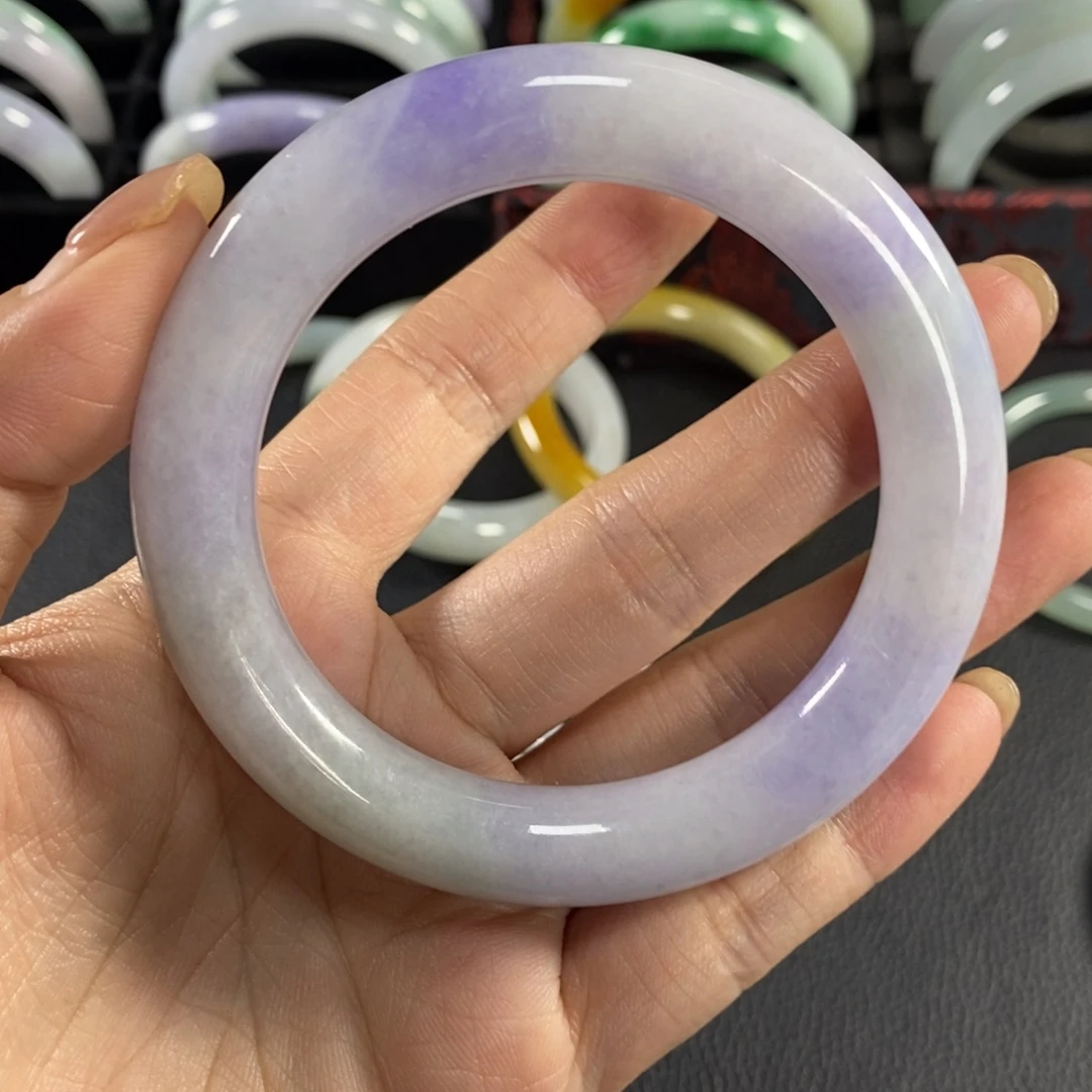 三***吧翡翠未镶嵌手镯天然翡翠