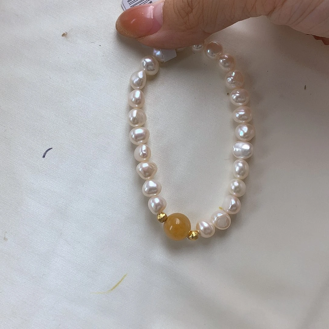 银S925镶嵌手绳淡水珍珠