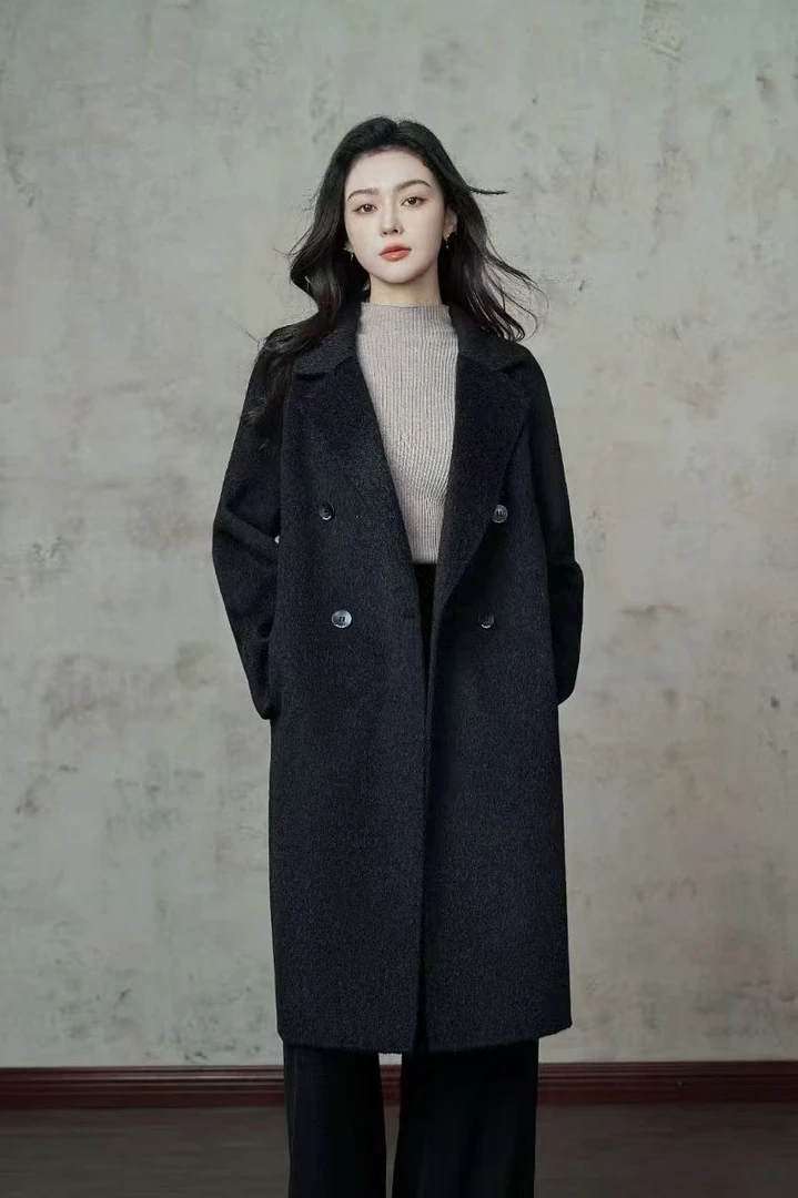 8892时尚百搭冬款双面尼大衣