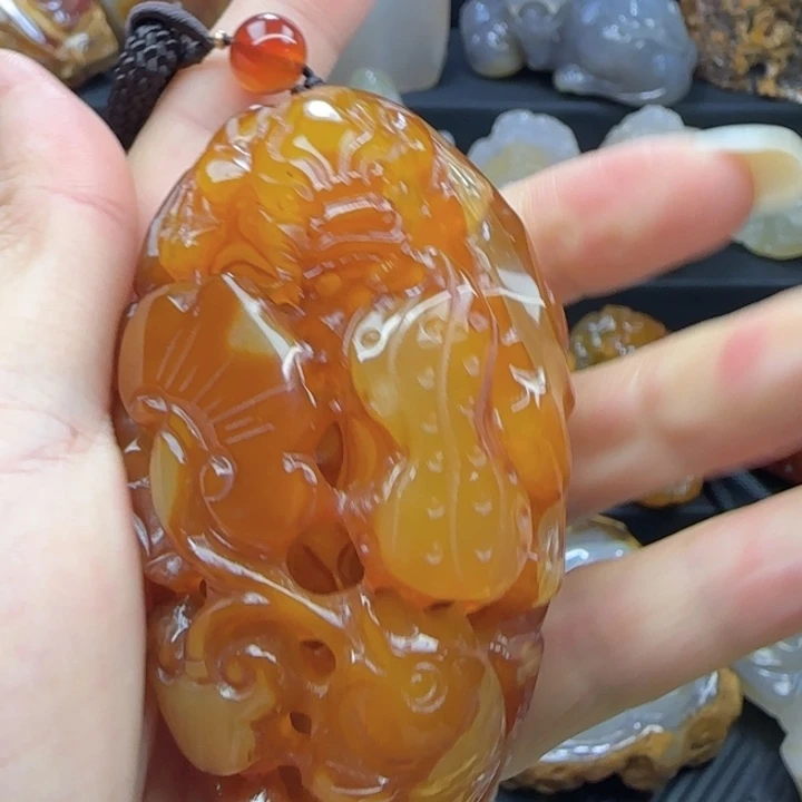 玛瑙/玉髓合金手把件