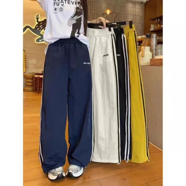 【现货+运补8】美式复古工装裤宽松休闲裤女夏季高腰拖地裤阔腿长裤