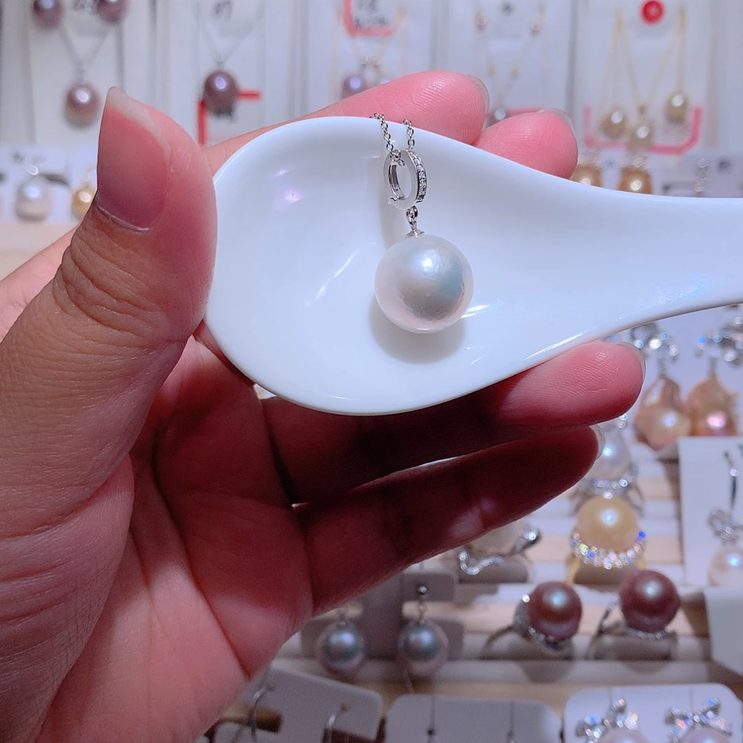 吊坠(赠链)银S925镶嵌淡水珍珠CC14.6mm