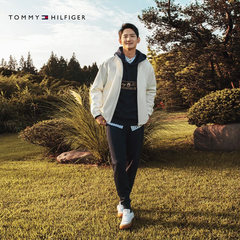 【柔顺双面布】Tommy秋冬男装休闲通勤抽绳束脚运动针织卫裤37242