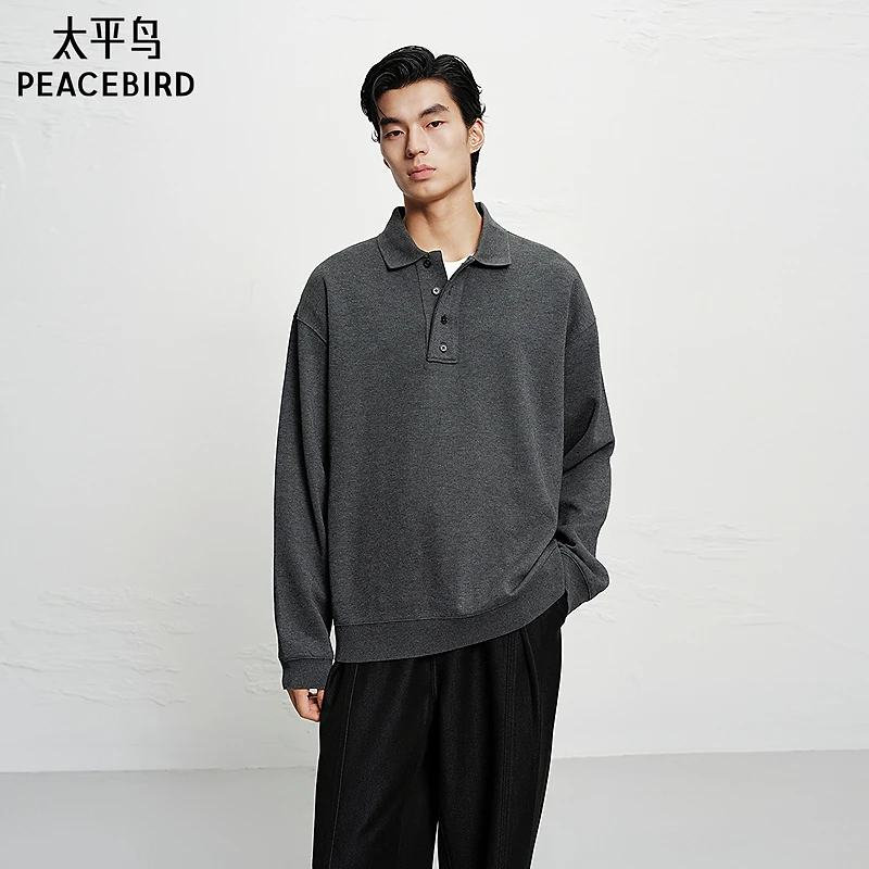 【商场同款】太平鸟男装宽松老钱针织卫衣痞帅高级感质感B1CRF3445