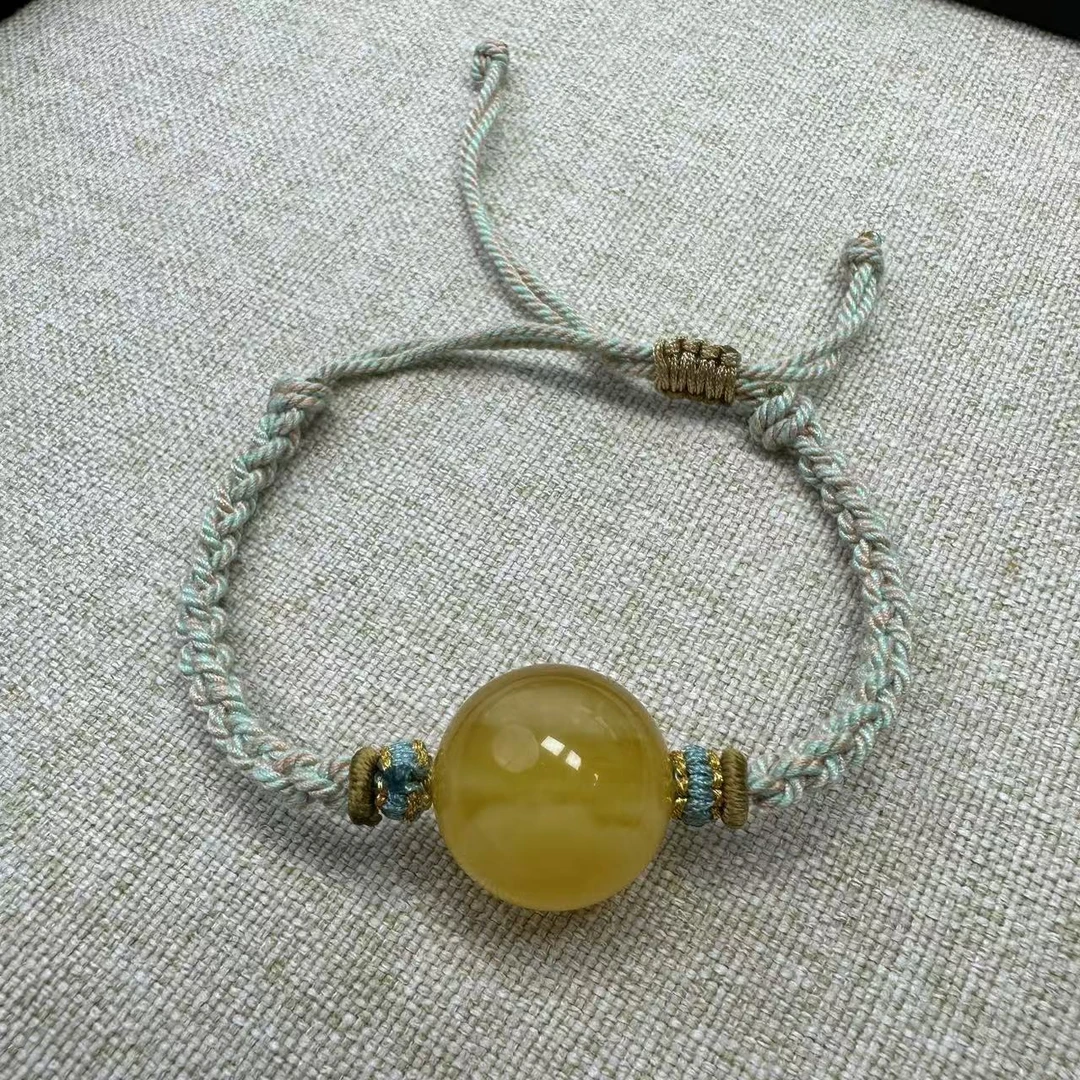 【星涔珠宝-琥珀蜜蜡】圆珠手绳款19m推荐热销款时尚百搭精致编织