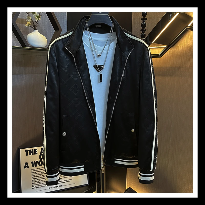 2025秋季新品男夹克【1521#立领】织带款轻奢百搭男外套