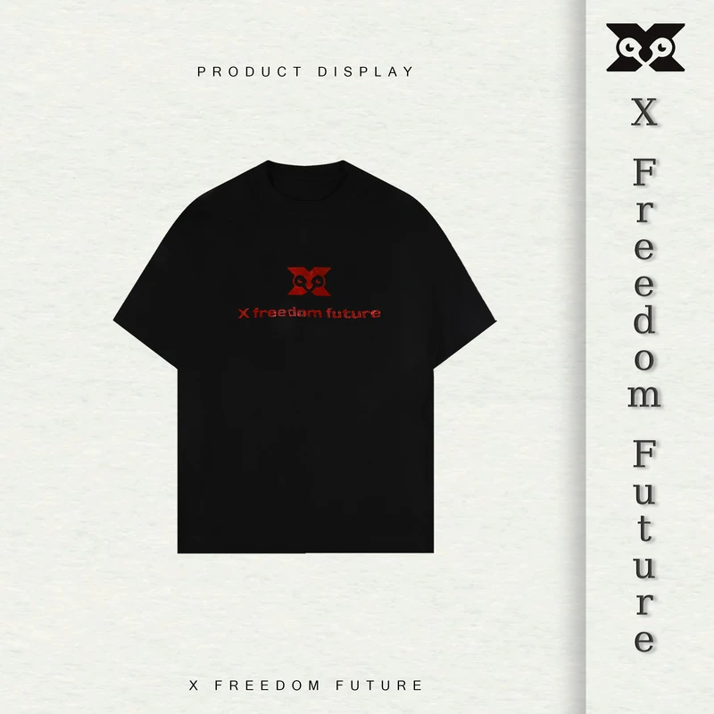 X Freedom Future‘’鹰眼‘’2026夏季爆款高级感宽松短袖T恤男 8107