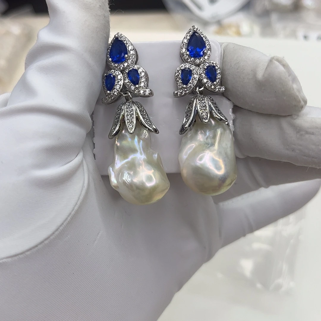 合金耳饰淡水珍珠