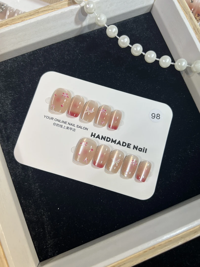 98号春夏气质显白波点猫眼法式可爱高级感穿戴甲