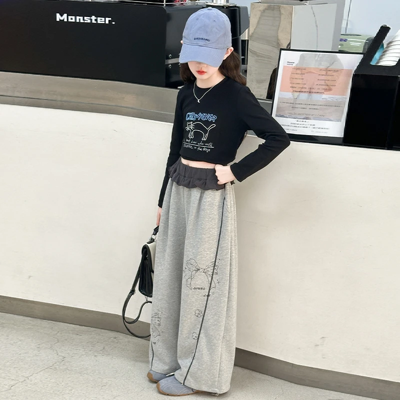 简约潮牌店铺儿童服装2025年新款衣服女童装秋装套装6-12岁高级感