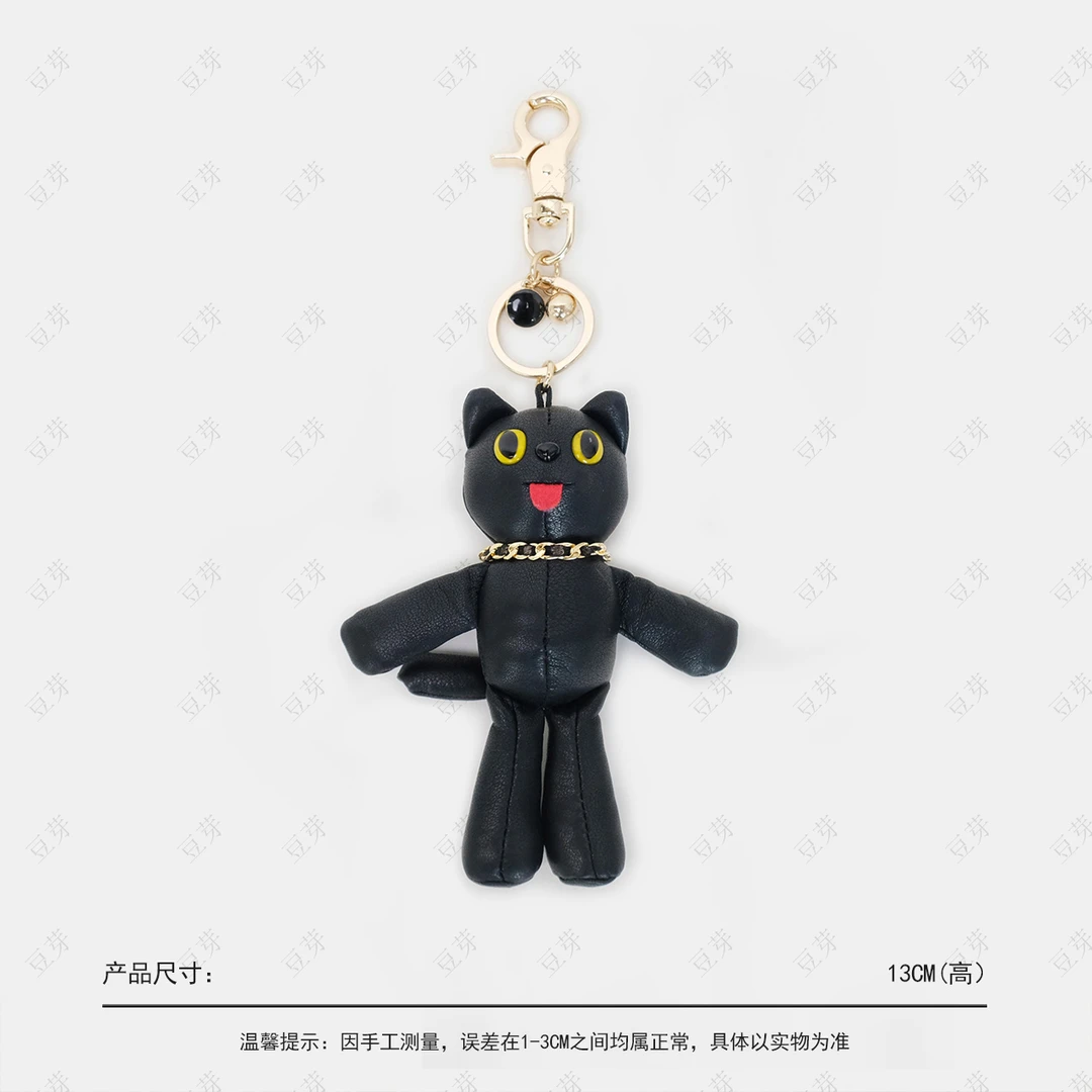 W003-GD同款PU小黑猫挂件