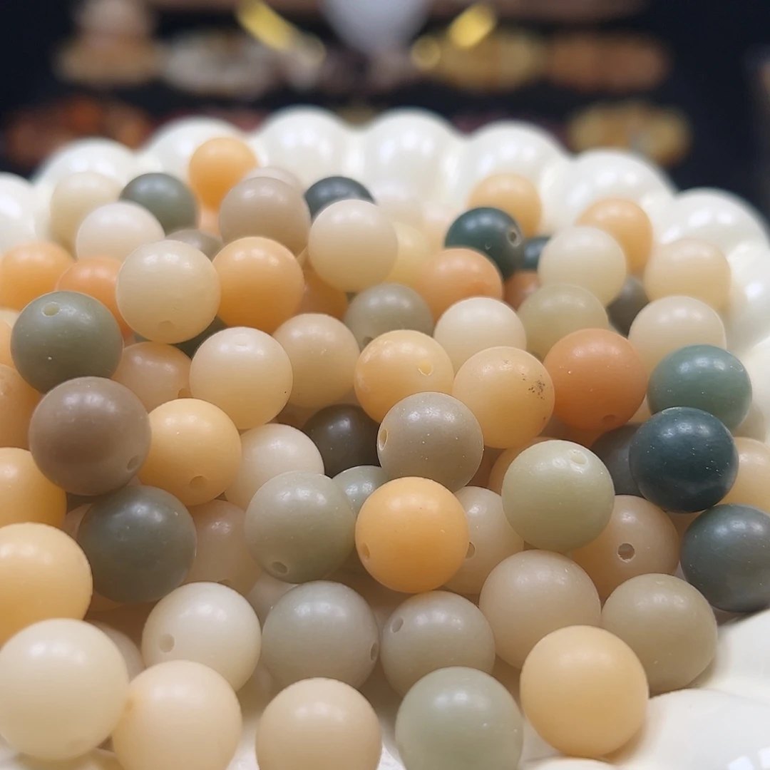 手串菩提根/象牙果微瑕卡12浅原色多宝圆1000颗