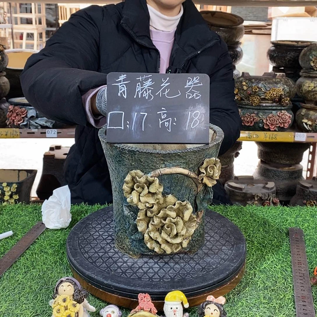 红陶青藤花器多肉花盆