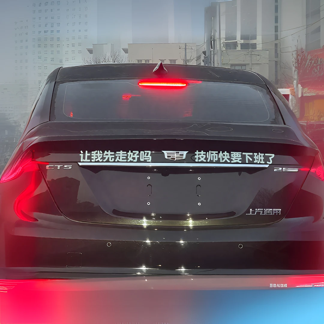 适用于凯迪拉克让我先走技师快要下班车贴纸搞笑文字汽车尾网红贴