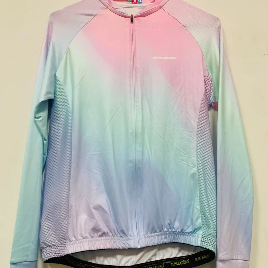 SQ 1479【渐变蝴蝶冰丝拼接长袖女士】ILPALADINO专业版骑行服