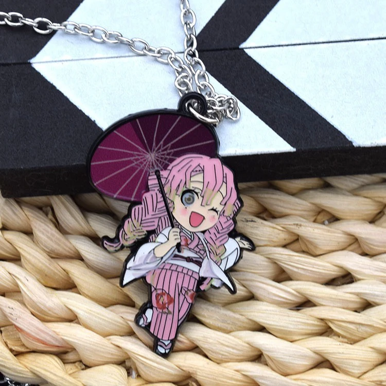 二次元动漫周边鬼灭之刃蛇柱伊黑小芭内钥匙扣项链配饰包包挂件