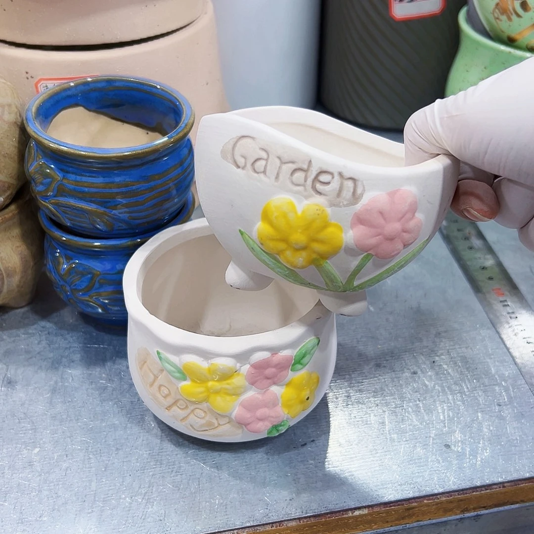 有孔，外贸尾单陶瓷花盆凑单10米包邮