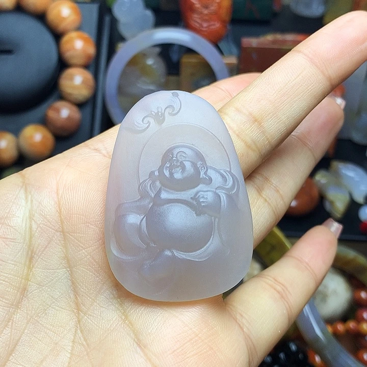 硅化玉未镶嵌吊坠(不含链)冰种佛牌