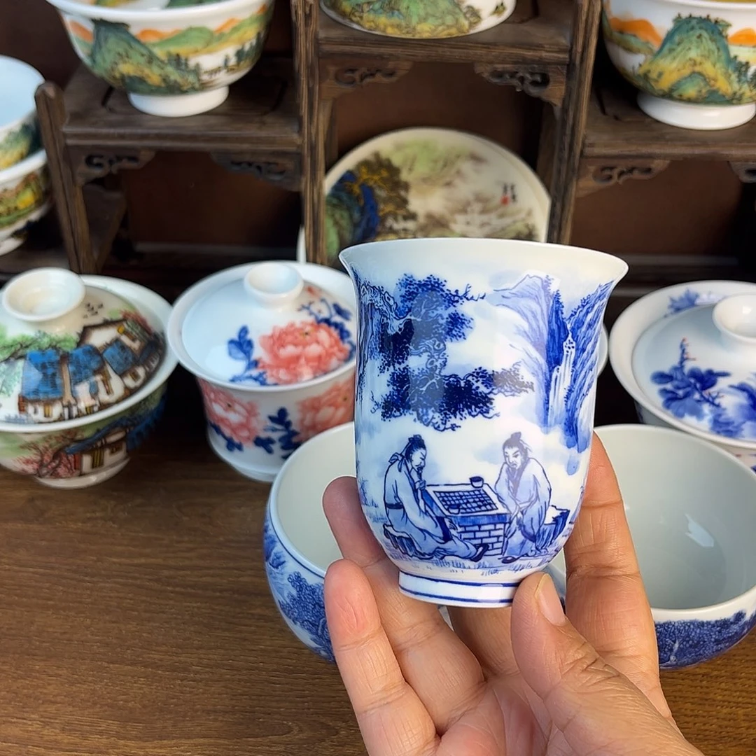 忠意堂釉下彩山水微瑕不退