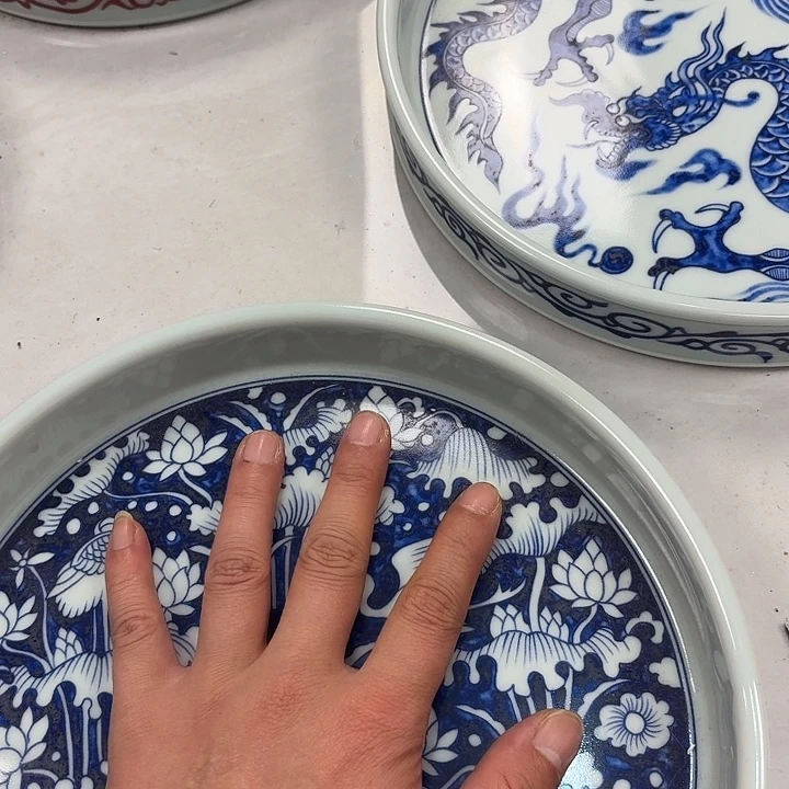 瓷片青花一路连科干泡台景德镇