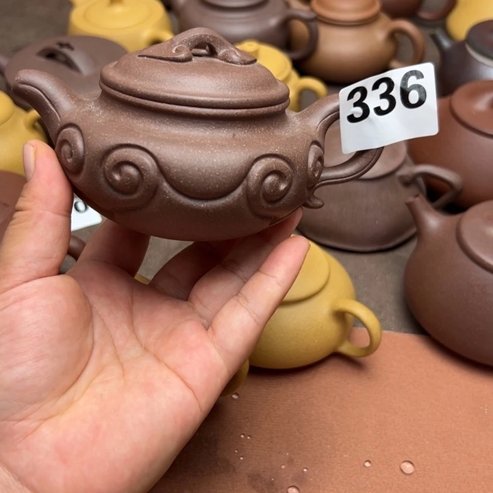 茶壶紫砂紫泥半手工240cc左右大瑕疵