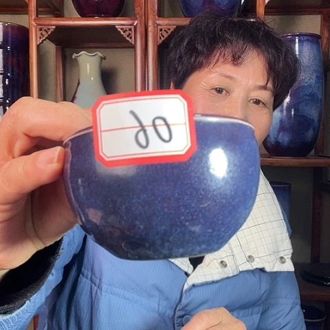 瓷片钧瓷手工艺品杯子