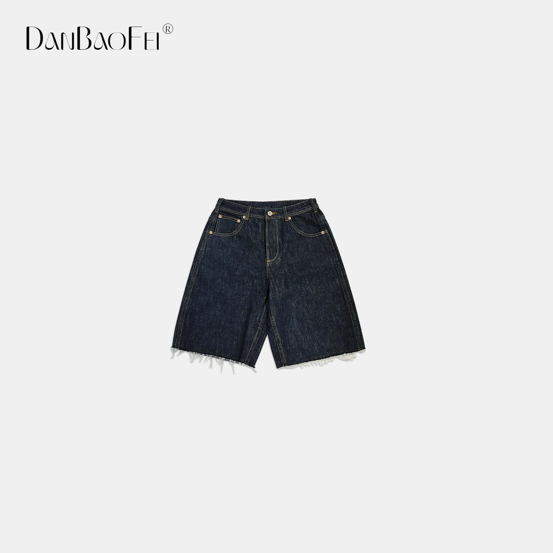 【妮妮姐ZTB FENG】原牛大短裤毛边休闲牛仔短裤 YLM001013