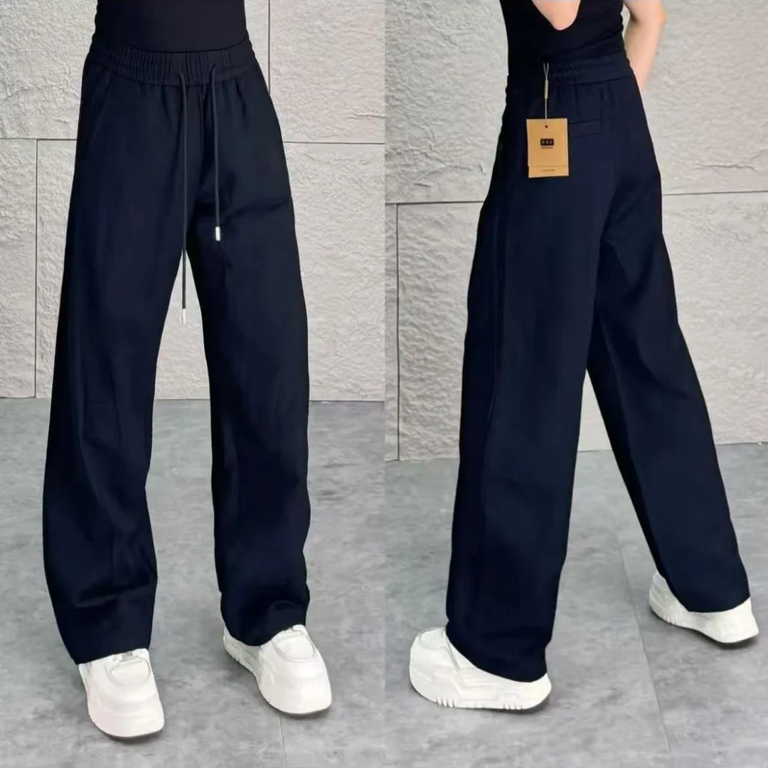 春夏高端阔腿弯刀裤垂感时尚百搭显瘦简约男士大码帅气宽松休闲裤