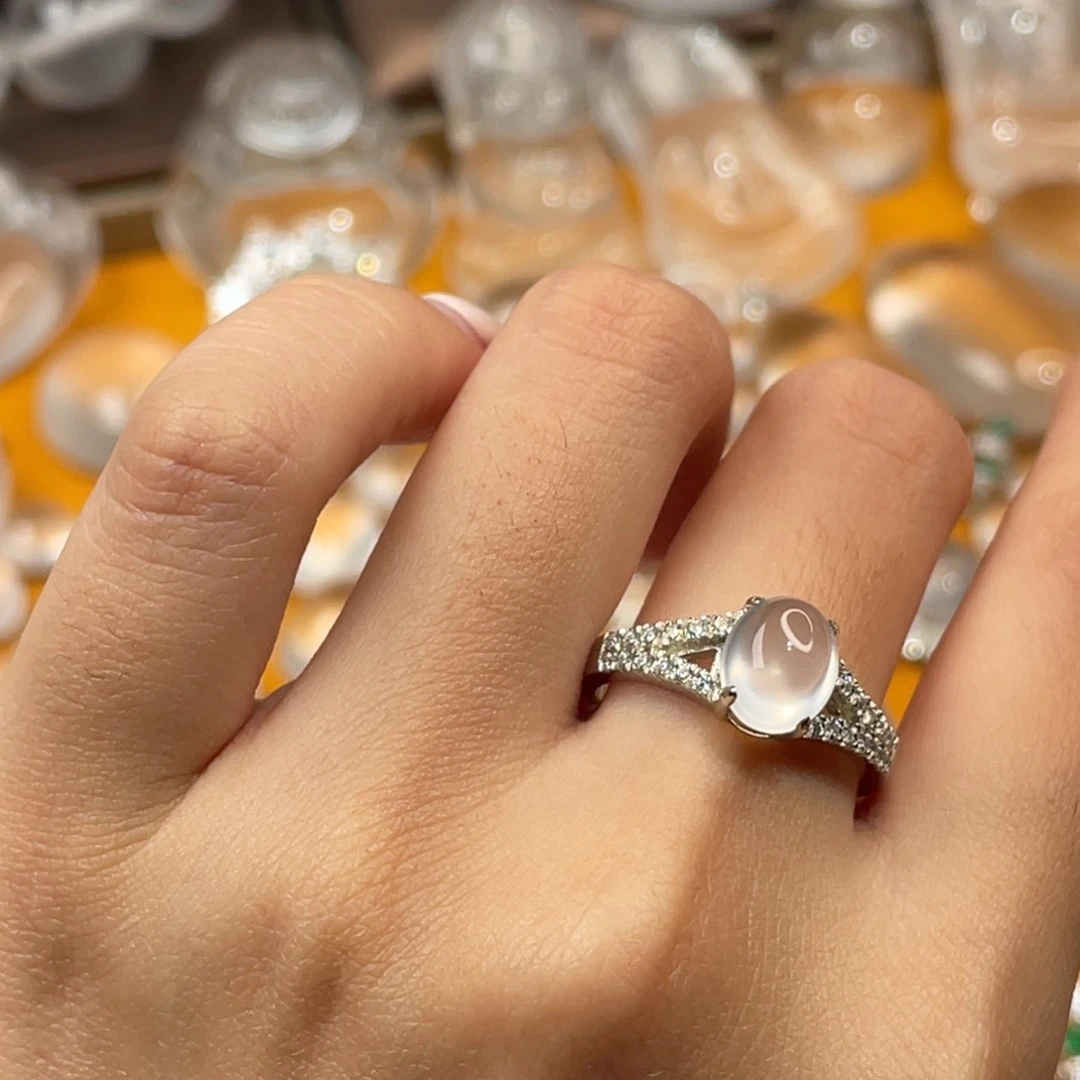 石英质玉银S925镶嵌戒指福利戒指不退换