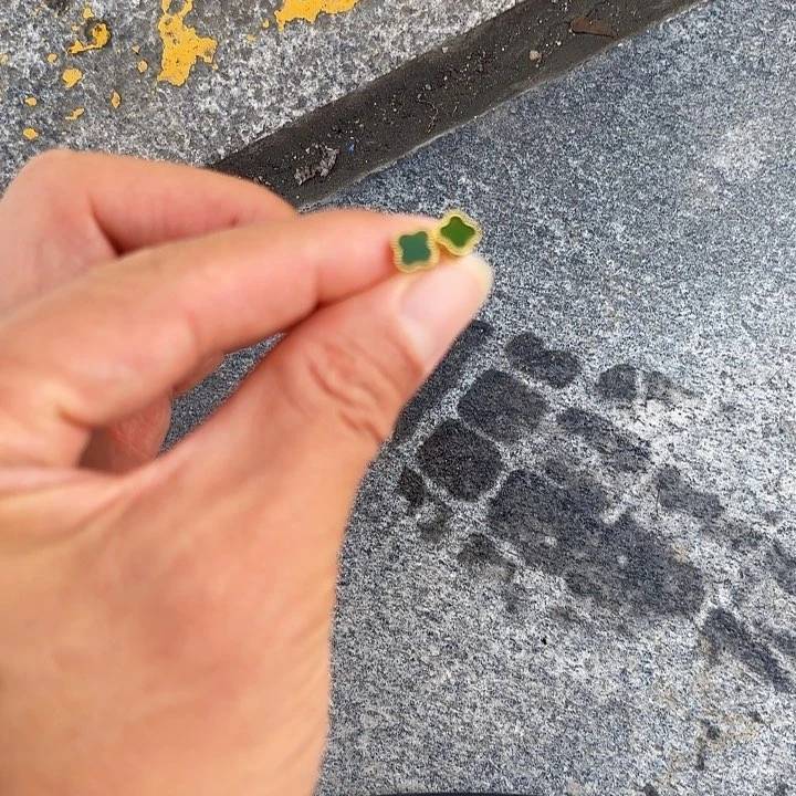 银S925镶嵌和田玉（碧玉）耳饰