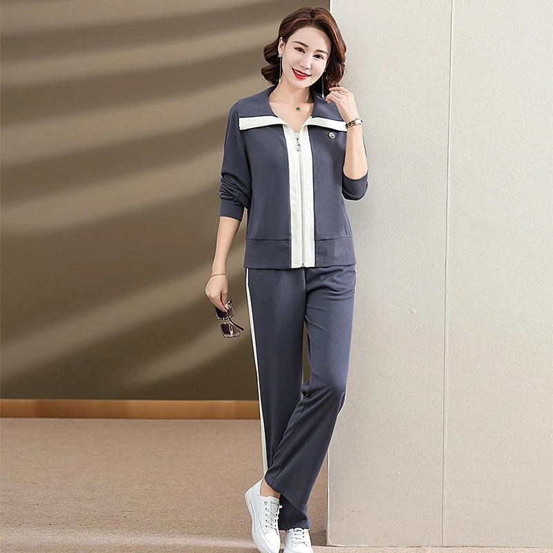 春秋洋气减龄显年轻运动套装中年女装休闲外套