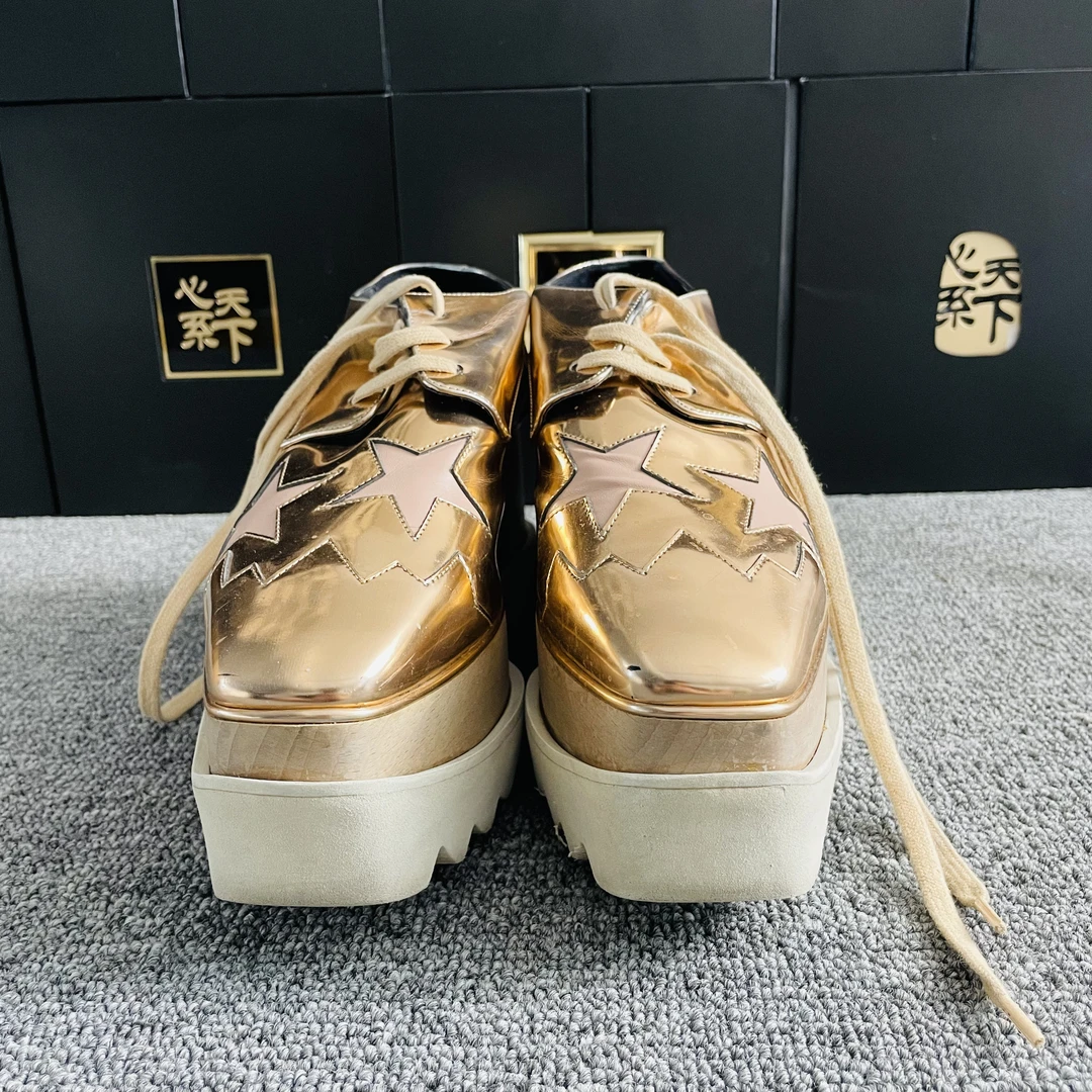 95新 StuartWeitzman 星星印花松糕鞋休闲厚底鞋35.5码 ysc0999