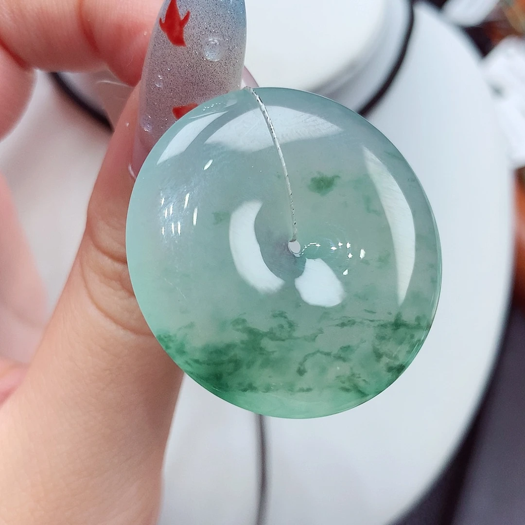 翡翠未镶嵌颈饰翡翠76，34.5/5.7