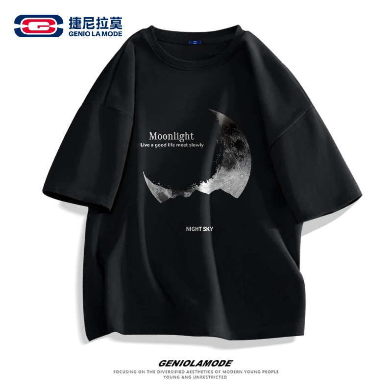 GENIOLAMODE2025新款短袖男夏季休闲学生可爱风潮牌纯棉运动t恤男
