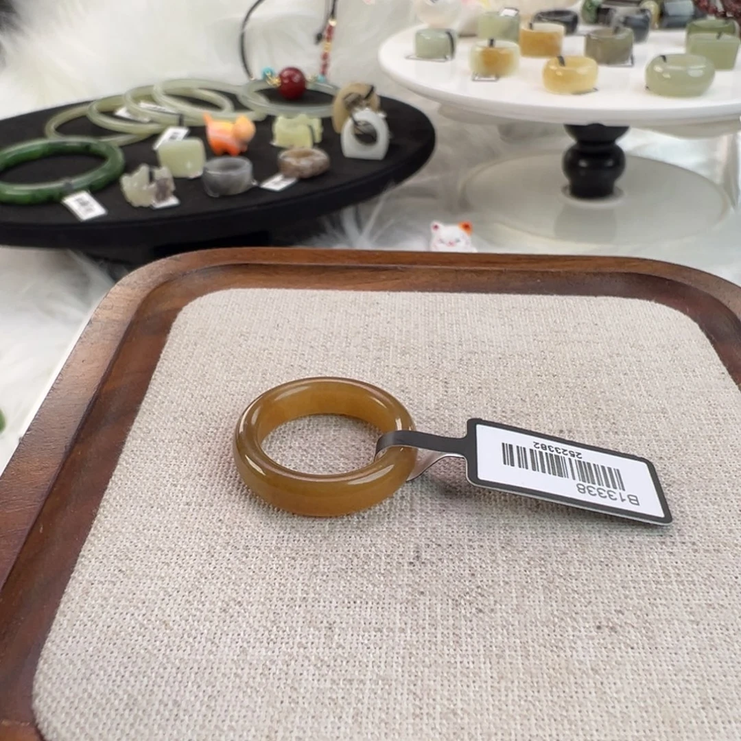 和田玉未镶嵌戒指w77糖圆条17.1不退换