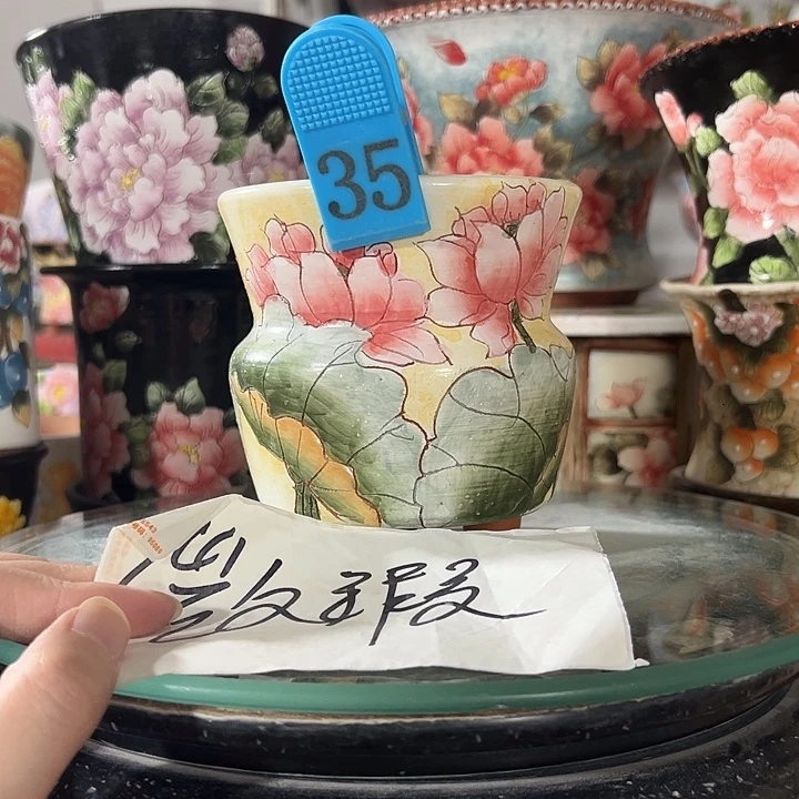 景德镇手绘花盆 满38包邮