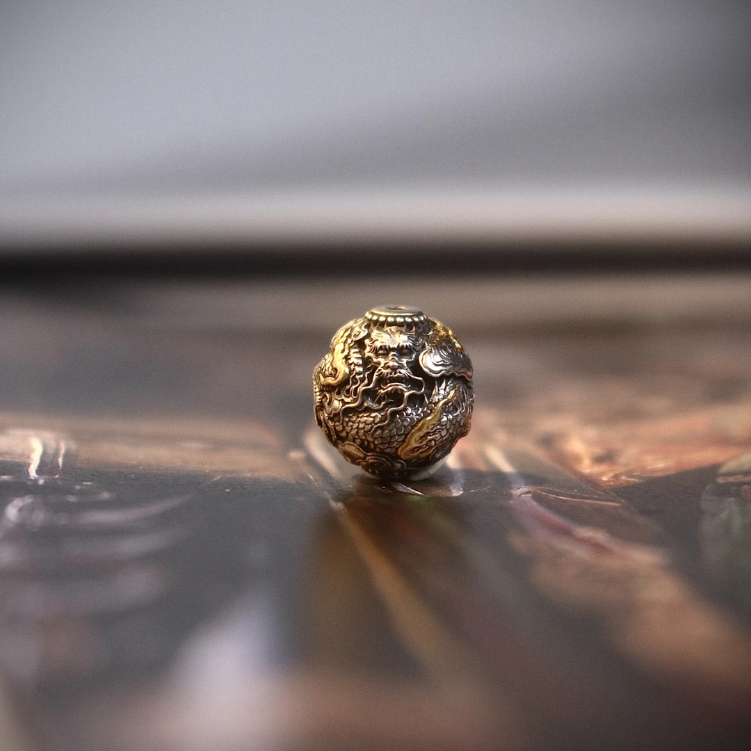 山工手作 1.0双龙龙珠手把件