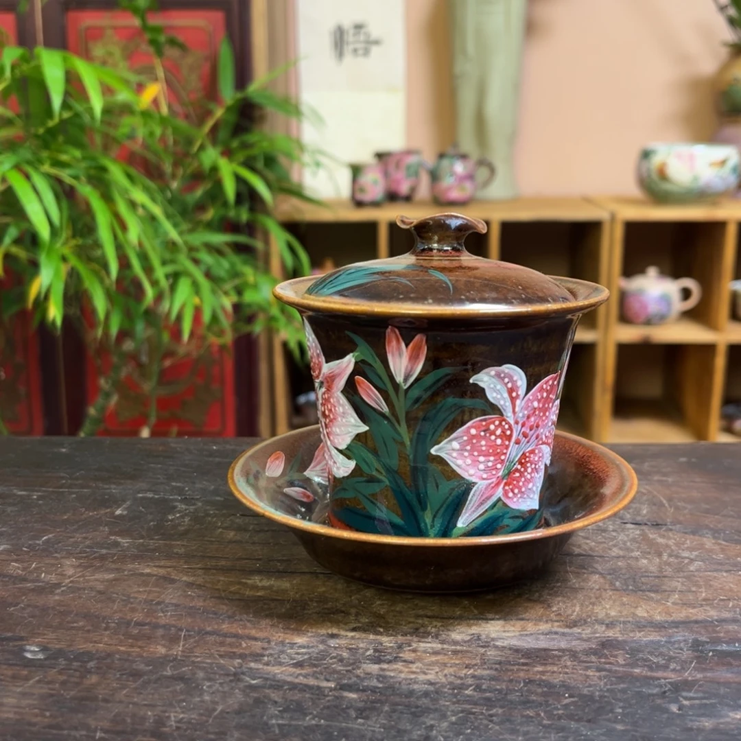 柴烧手工手绘陶瓷