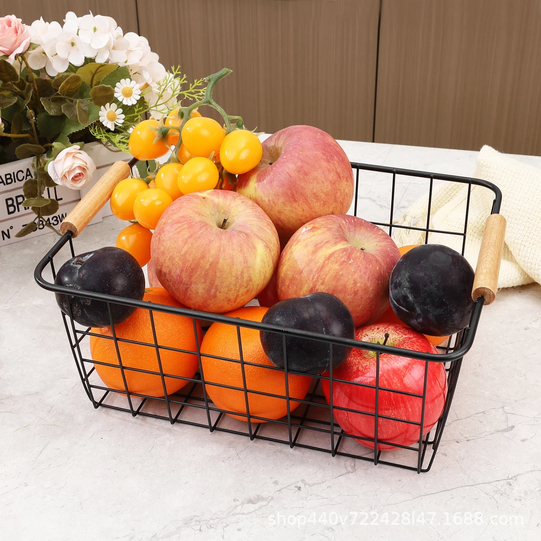 网红白色铁丝收纳篮零食衣柜整理置物筐桌面收纳筐