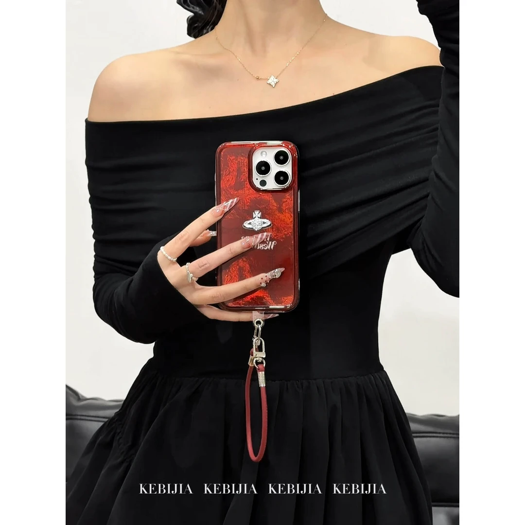 ins洋气高级土星挂绳防摔适用于苹果16promax15/14手机壳