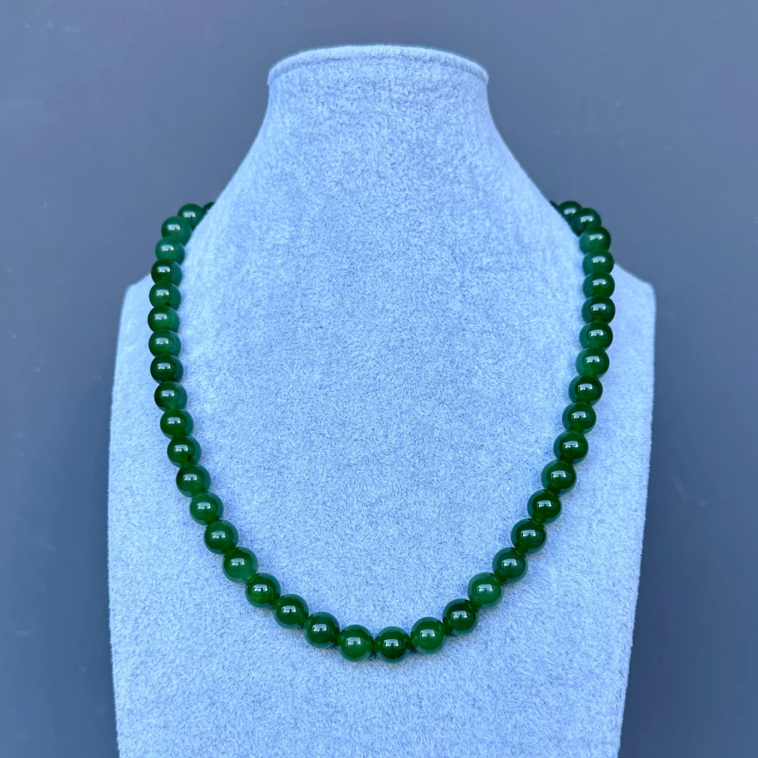 俄料和田碧玉老料9.5～9.7mm妈妈链（少矿点）