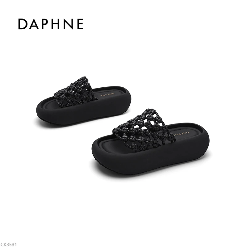 达芙妮透气露趾一字拖鞋女2025夏季网红外穿时尚百搭休闲沙滩鞋L