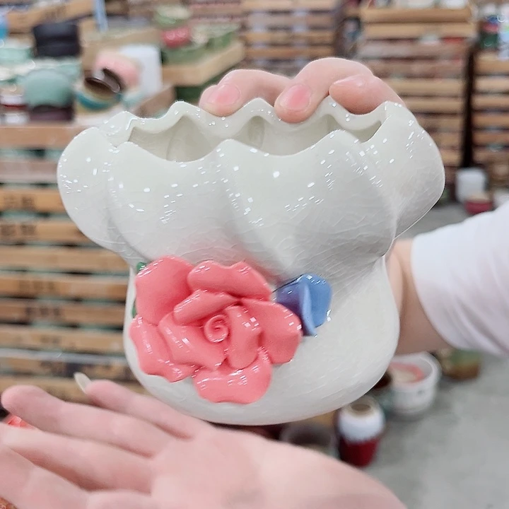 有孔.凑单10元陶瓷花盆发货！