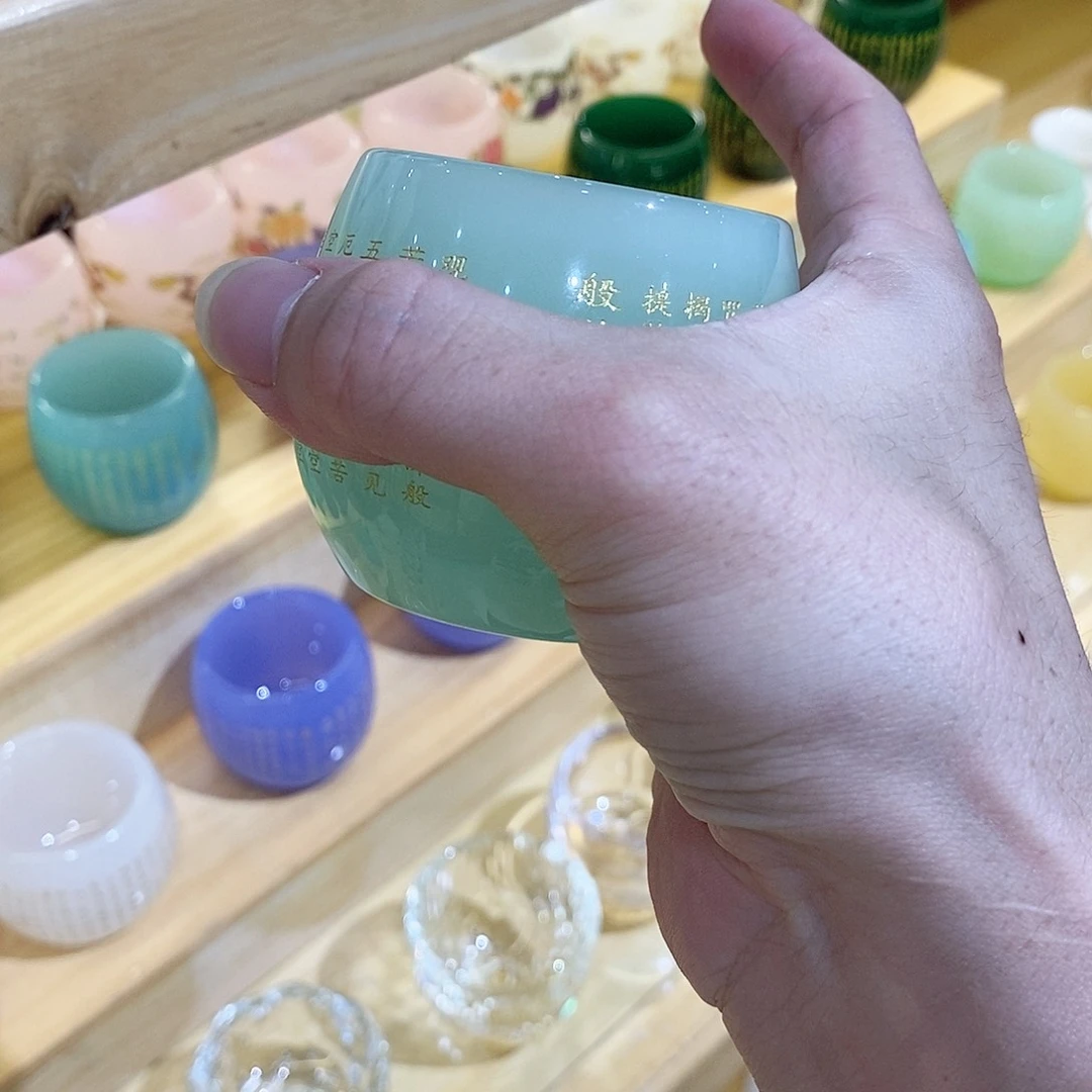 手工艺品琉璃苹果绿主人杯